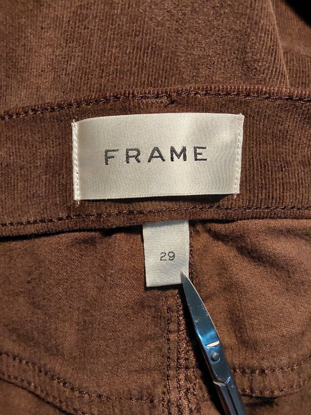 Frame NWOT Le Sleek Straight Corduroy High-Rise Crop Ankle Pants Brown - 29x28 - Picture 8 of 11